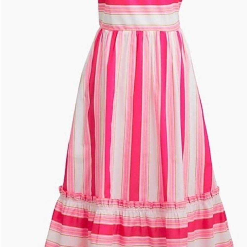 J Crew Factory Pink and White Striped Maxi Dress